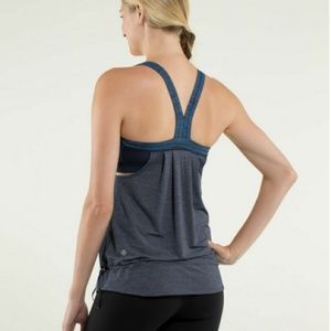 Lululemon Rest Less Tank Inkwell Blue Grey Tank 12